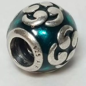 Authentic Pandora Blue Turquoise Zen Enamel Charm